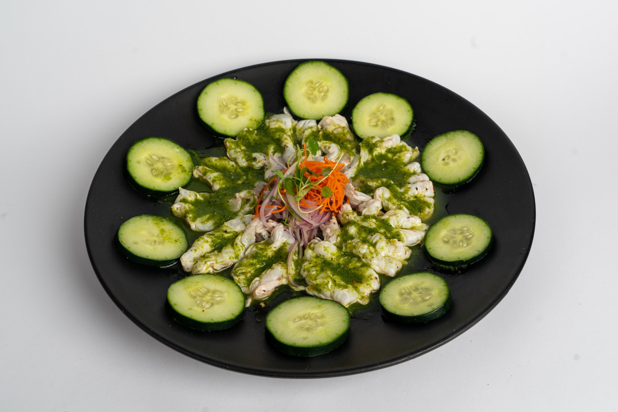 Aguachiles - Fresh shrimp in lime and chili